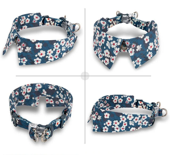 Hundehalsband - Eleganter Kragen - Flower Spring "NAVY BLAZER" Limited Edition