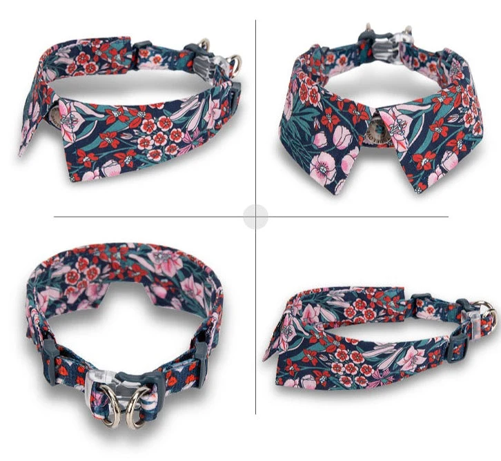 Hundehalsband - Eleganter Kragen - Flower Spring "NAVY BLAZER" Limited Edition