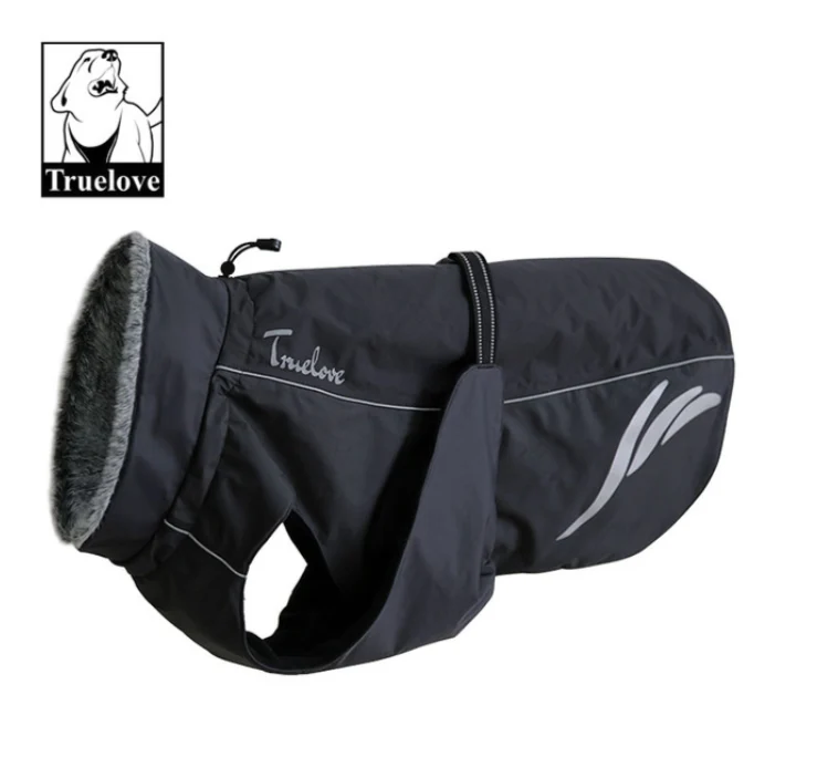 Reflektierender Hundemantel mit Fellkragen und Fleece