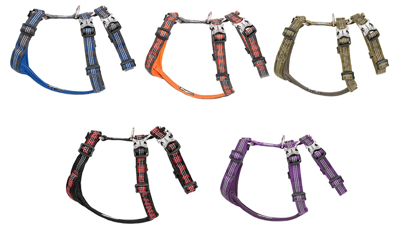 WINHYEPET Neopren gepolstertes und reflektierendes Doppel-H-Hundegeschirr