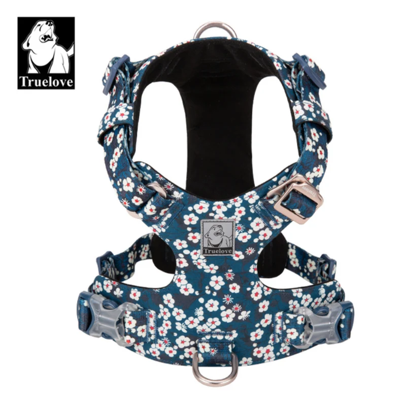 Premium Hundegeschirr "SAXONY BLUE" Flower Spring 2.0 Limited Edition