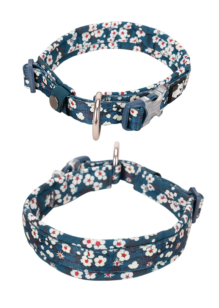 Hundehalsband Flower Spring "SAXONY BLUE" Limited Edition
