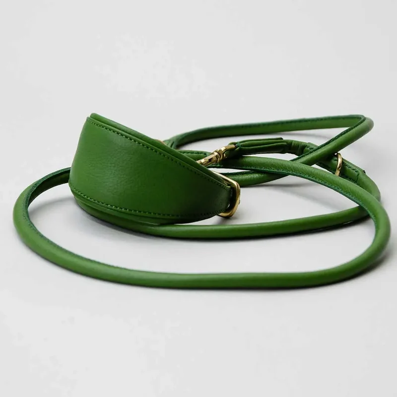 Windhund-Lederhalsband "Eden" - Green