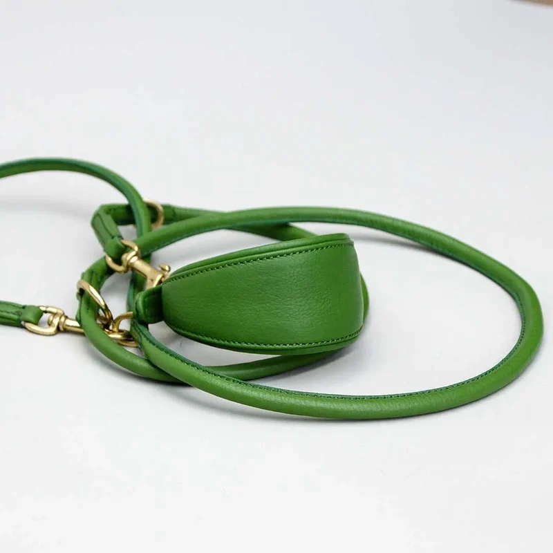Windhund-Lederhalsband "Eden" - Green