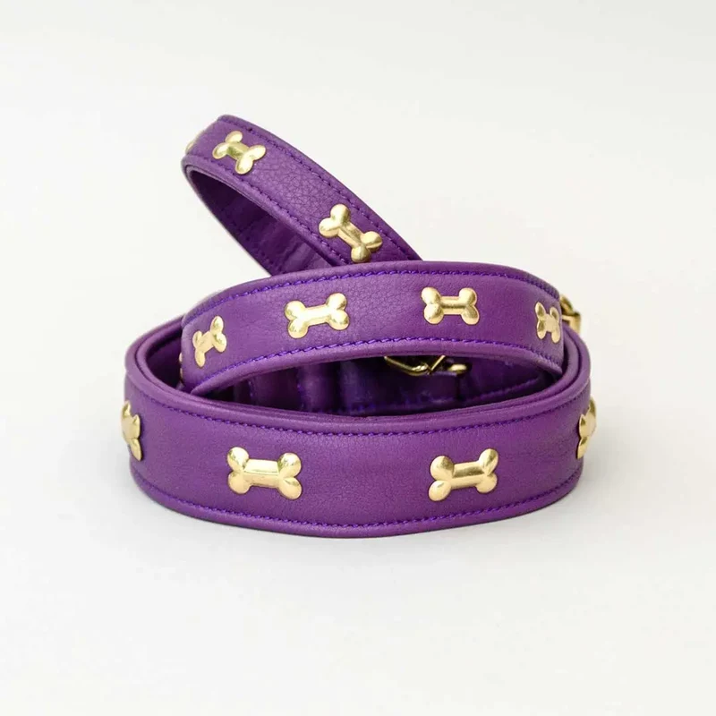 Hundehalsband "Golden Bone" - Lila