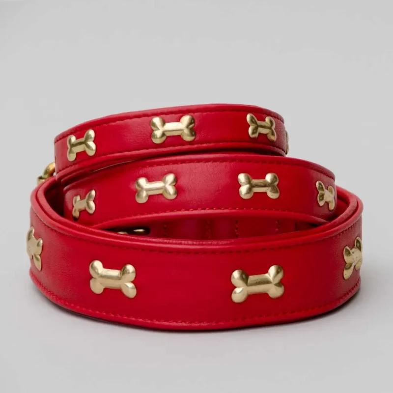 Hundehalsband "Golden Bone" - Red