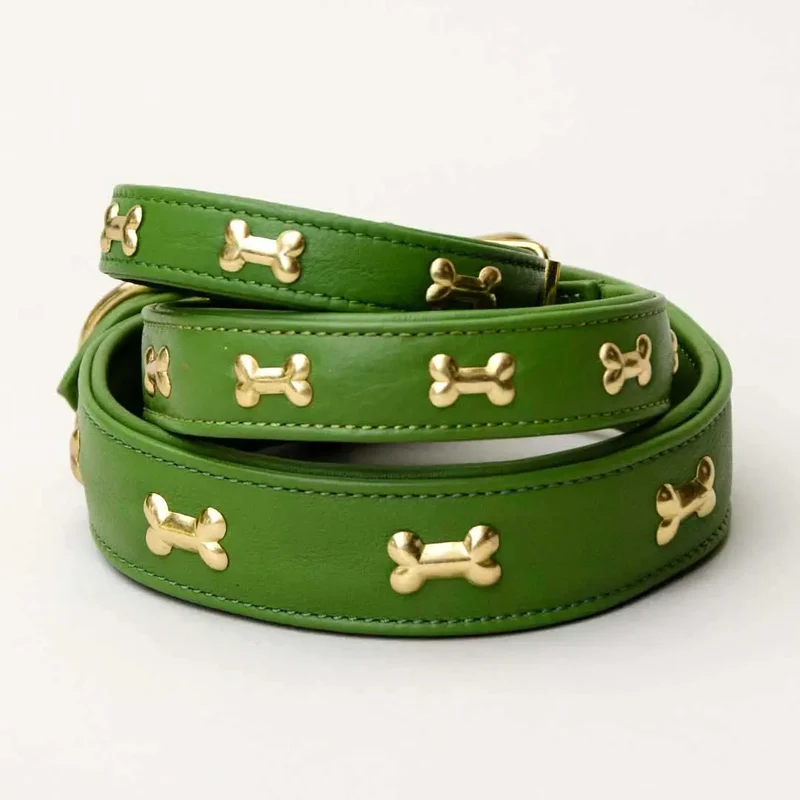 Hundehalsband "Golden Bone" - Green