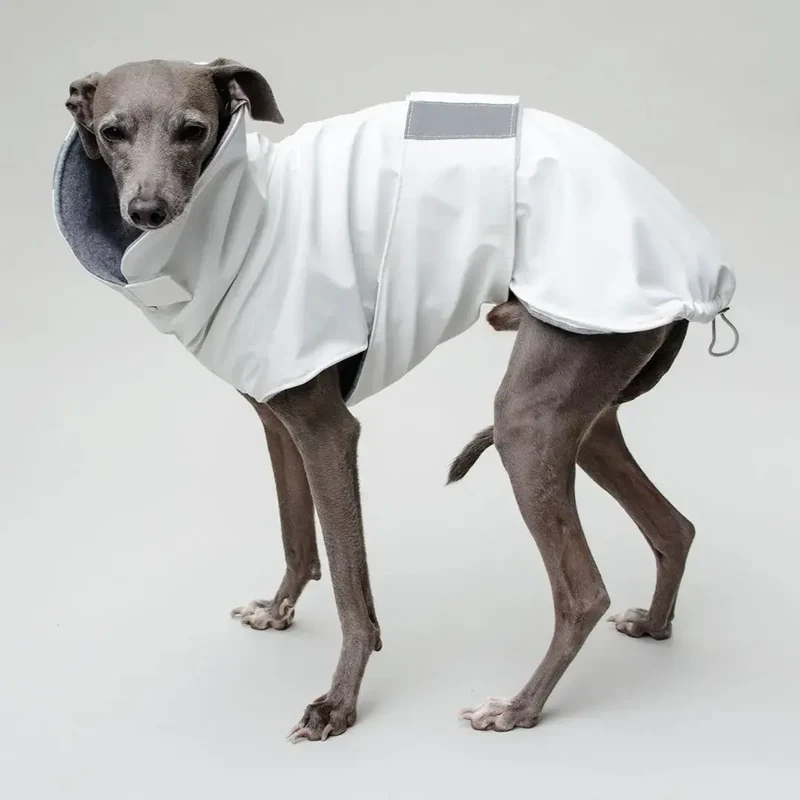 Gefütterter Hunde-Regenmantel "Safe From Rain" white