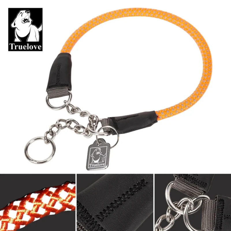 Reflektierendes Hundehalsband mit Kettenzugstop V1.0 "Neon"