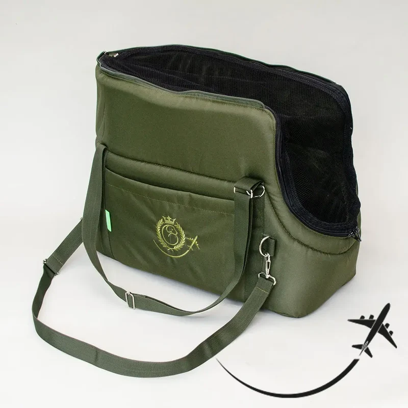Hundeflugtasche AIR XL-LONG Lunch & Dinner – Oliv
