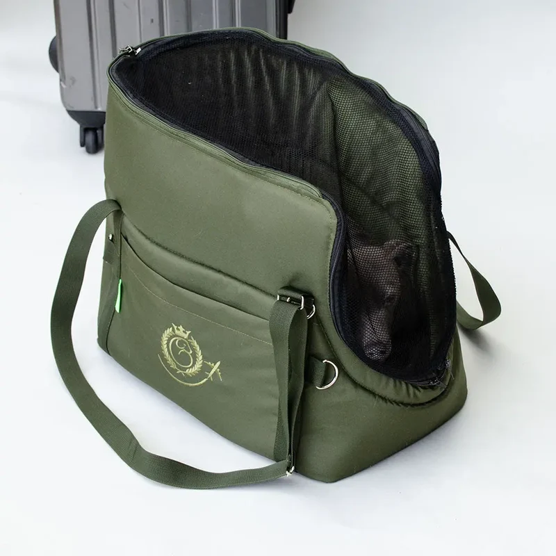 Hundeflugtasche AIR XL-LONG Lunch & Dinner – Oliv