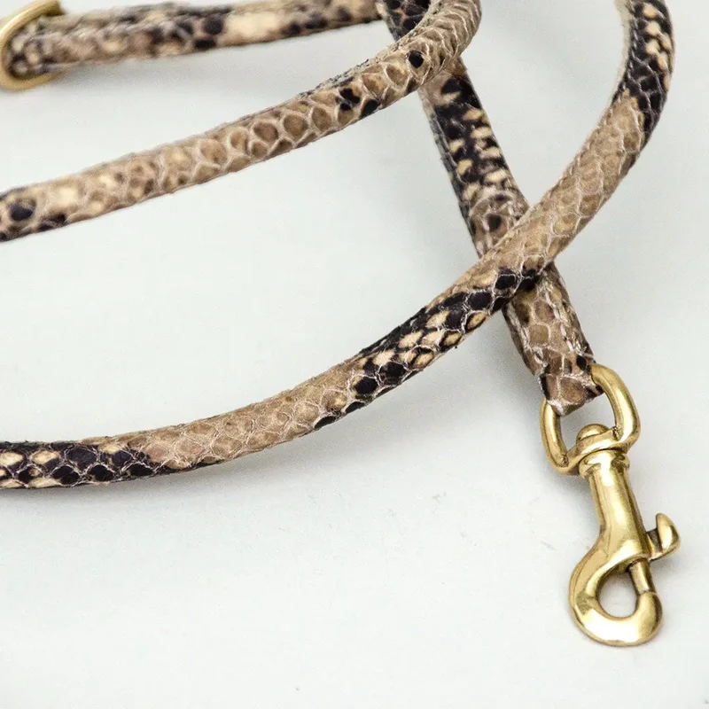 Hundeleine aus Leder "Rolled Snake"