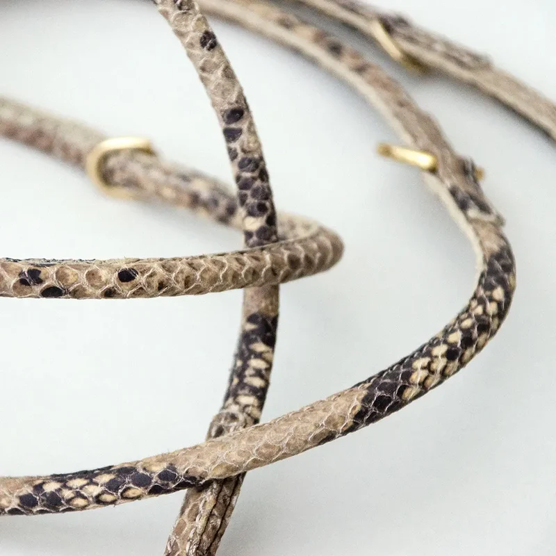 Hundeleine aus Leder "Rolled Snake"