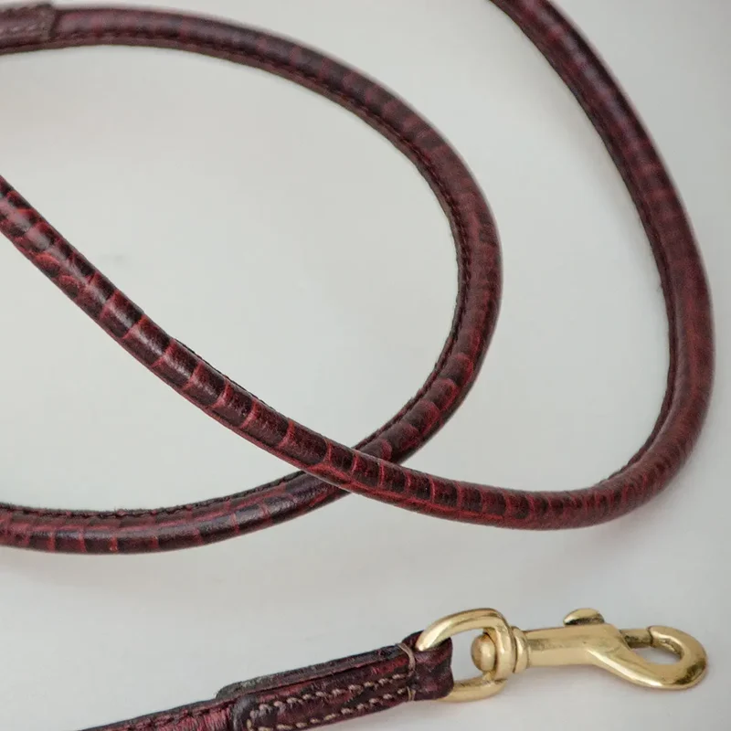 Hundeleine aus Leder "Rolled Croco"
