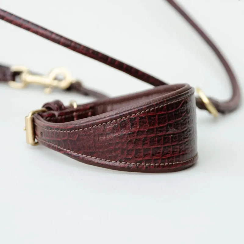 Gepolstertes Windhund-Halsband "Greyhound-Croco"