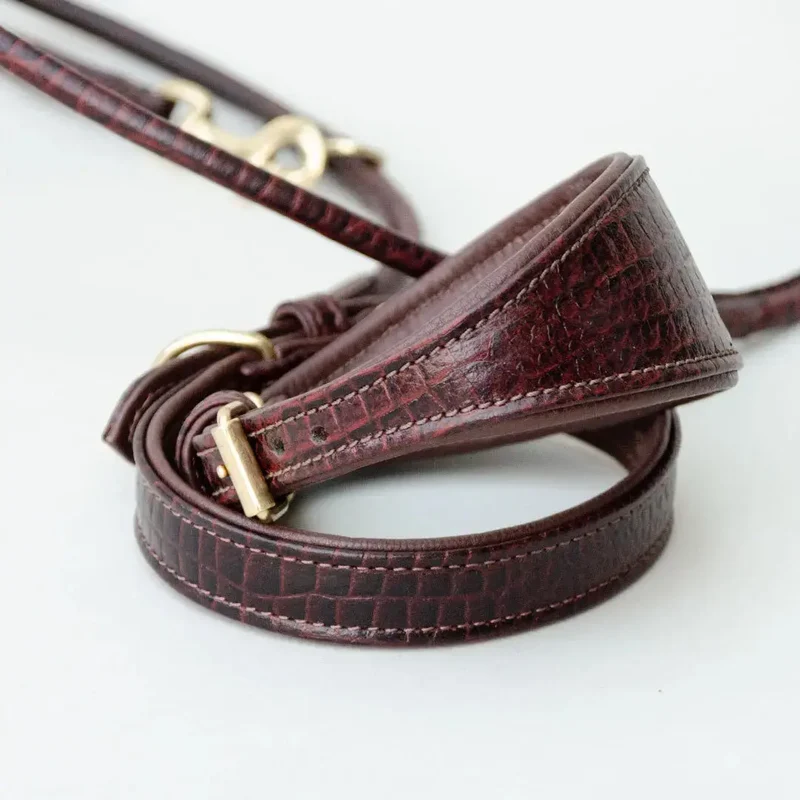 Gepolstertes Windhund-Halsband "Greyhound-Croco"