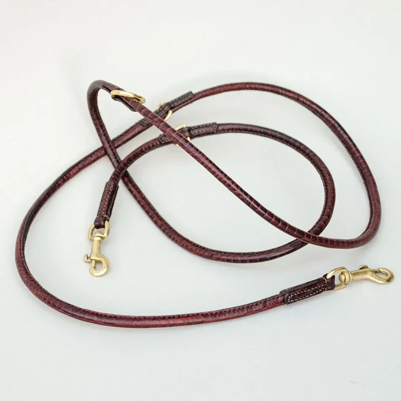 Gepolstertes Lederhalsband in Kroko-Optik