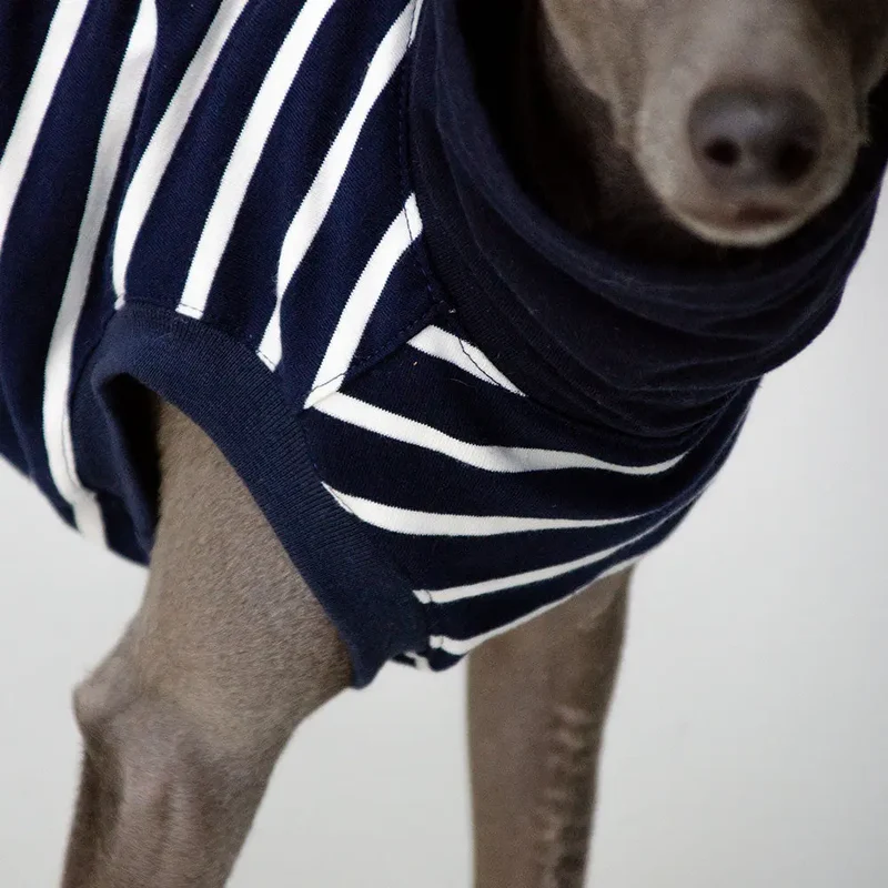 Hundeshirt "MARSEILLE" marine-streifen