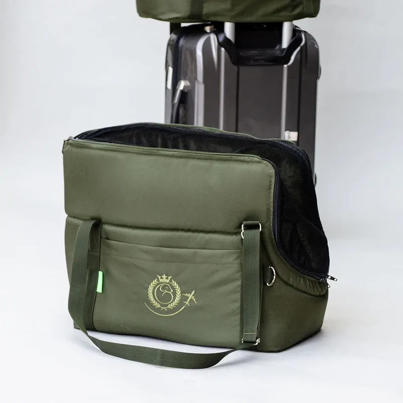 Hundeflugtasche AIR Lunch & Dinner – Oliv