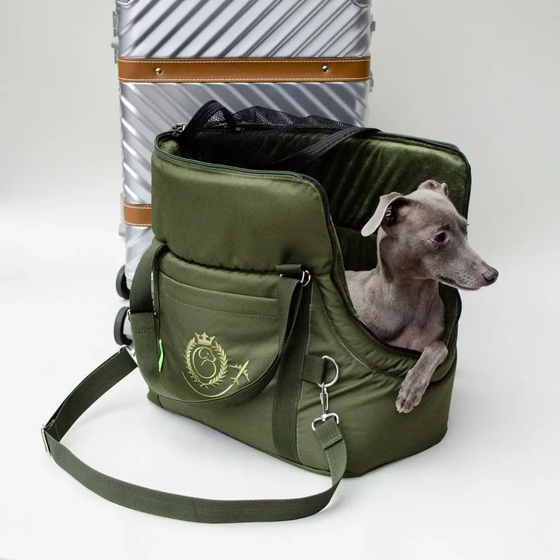 Hundeflugtasche AIR Lunch & Dinner – Oliv