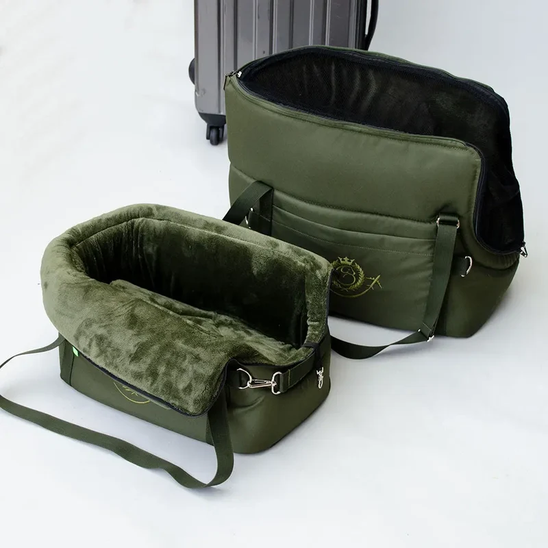 Hundeflugtasche AIR Lunch & Dinner – Oliv