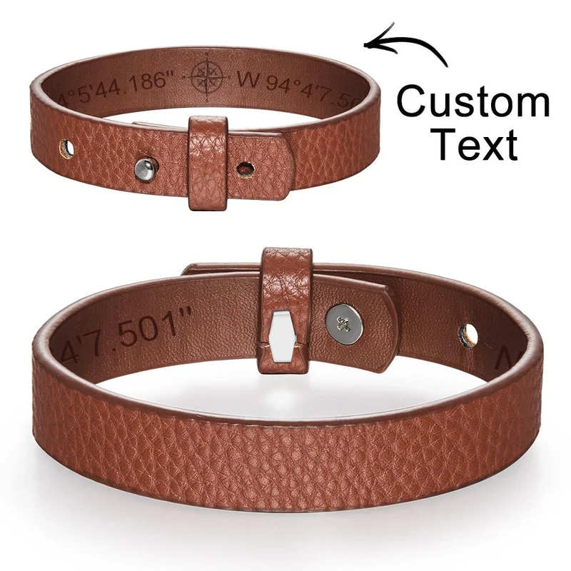 Personalisierte Armbänder für Männer - Geheime Koordinaten Geschenke
