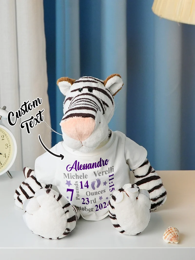 Personalisierte Tier Plüsch Kuscheltier Geburt Ankündigung Geschenk für Baby Shower