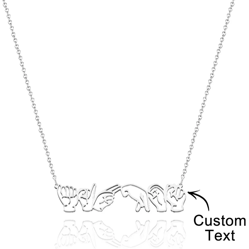 Personalisierte Zeichensprache Halskette Geschenk