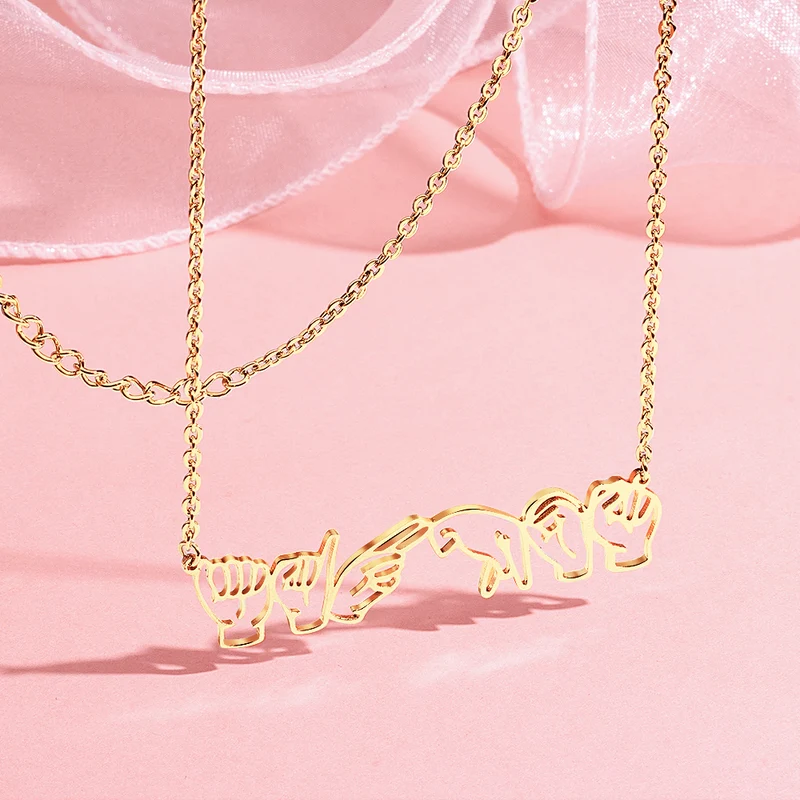 Personalisierte Zeichensprache Halskette Geschenk