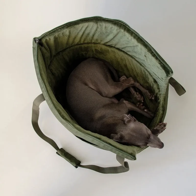 Die Hundetasche "lunch & dinner forest" oliv