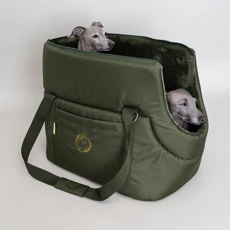 Die Hundetasche "lunch & dinner forest" oliv