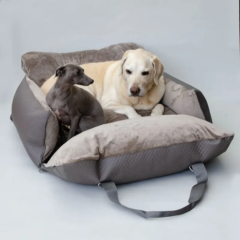 Hundeautositz „Travelbed" – XXXL Creme, bis 35 kg