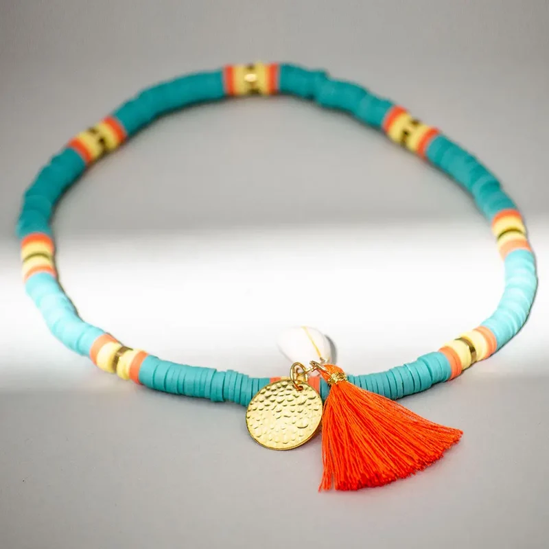 Bohemian Hundekette - "ibiza jewel TÜRKIS"