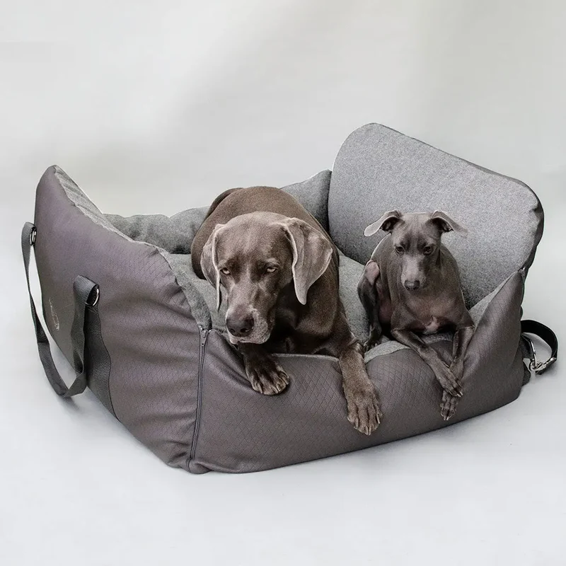 Hundeautositz „Travelbed" – XXXL Grau, bis 35 kg