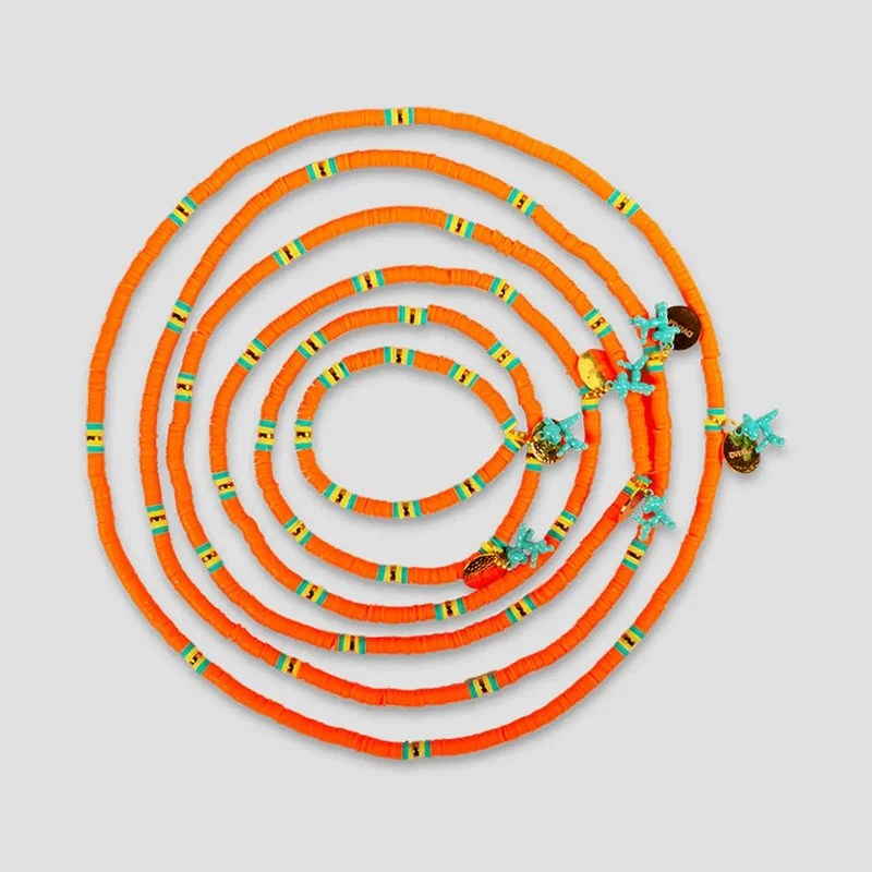 Bohemian Hundekette - "ibiza jewel ORANGE"