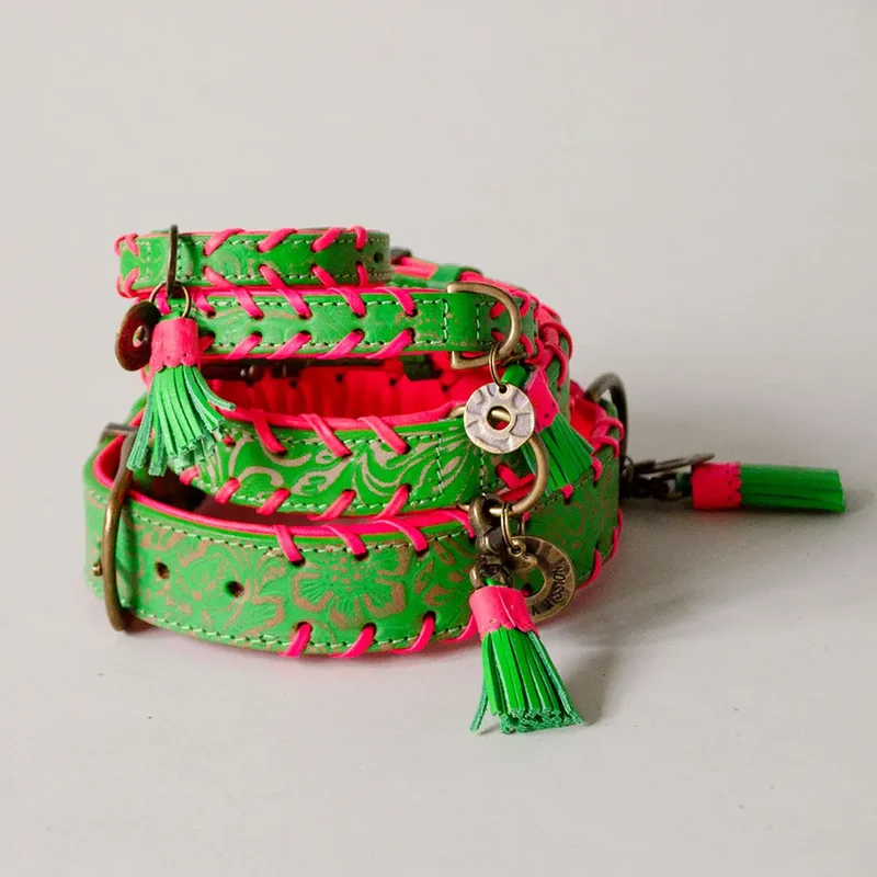 Halsband im Boho Look - "ibiza lounge BIG" - melon