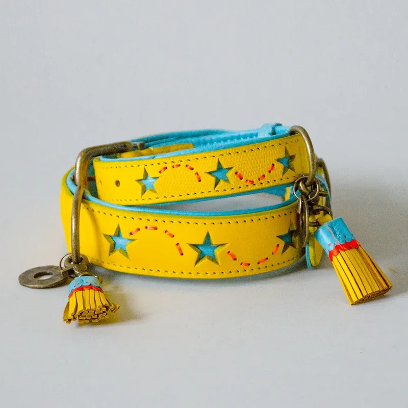 Halsband im Boho Look - "ibiza lounge-BIG" - sunflower