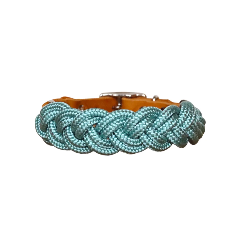 Geflochtenes Halsband - seegrün
