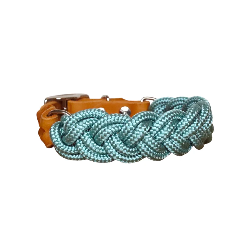 Geflochtenes Halsband - seegrün