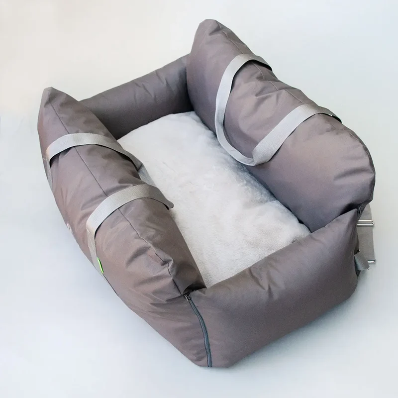 Hundeautositz „Travel Expert" – XXL-LONG Taupe