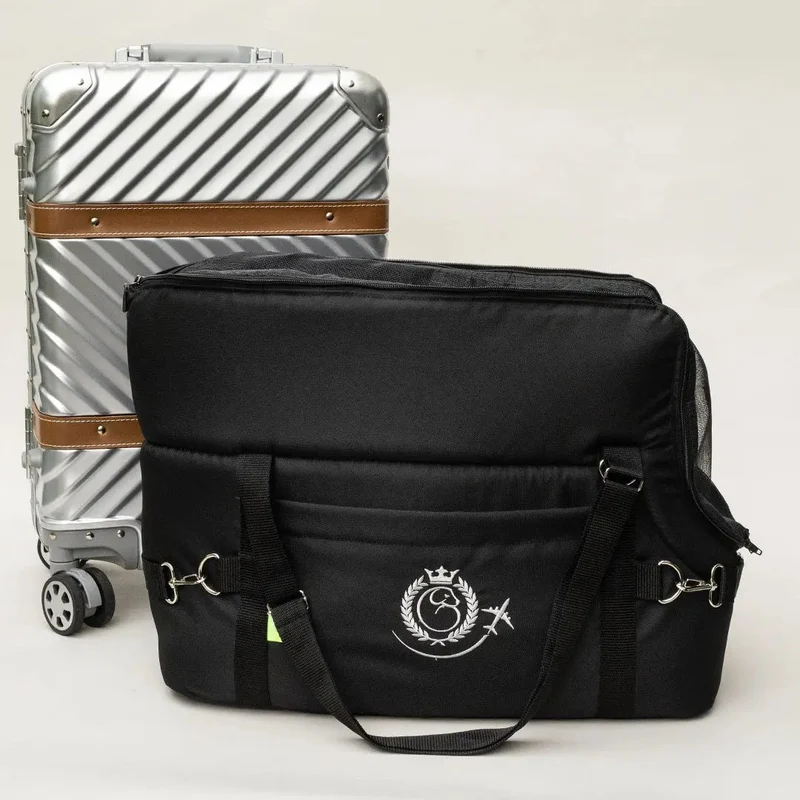 Hundeflugtasche "AIR XL-LONG" Lunch & Dinner - black
