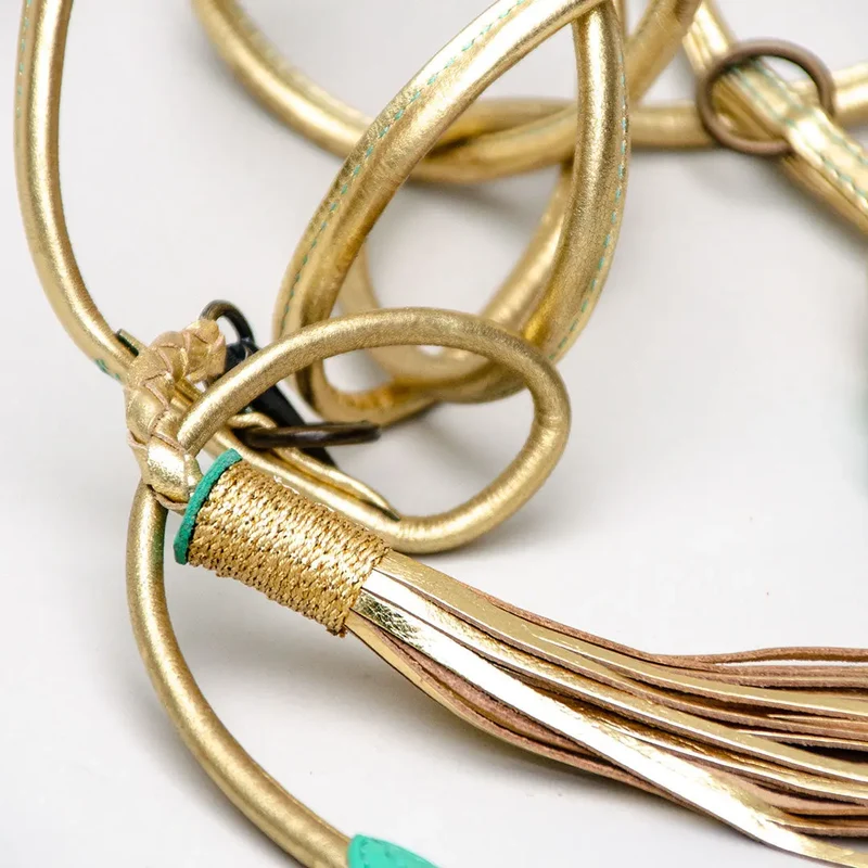 Leine im Boho Stil - "Glamour Gold"