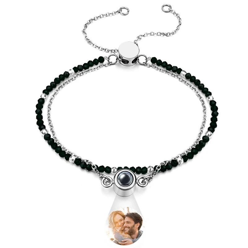 Personalisierte Foto Projektion Kristall Double Layer Armband