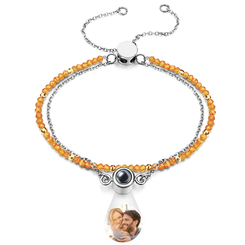 Personalisierte Foto Projektion Kristall Double Layer Armband