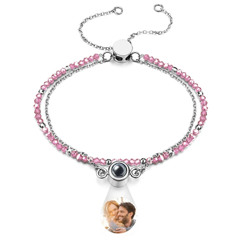 Personalisierte Foto Projektion Kristall Double Layer Armband
