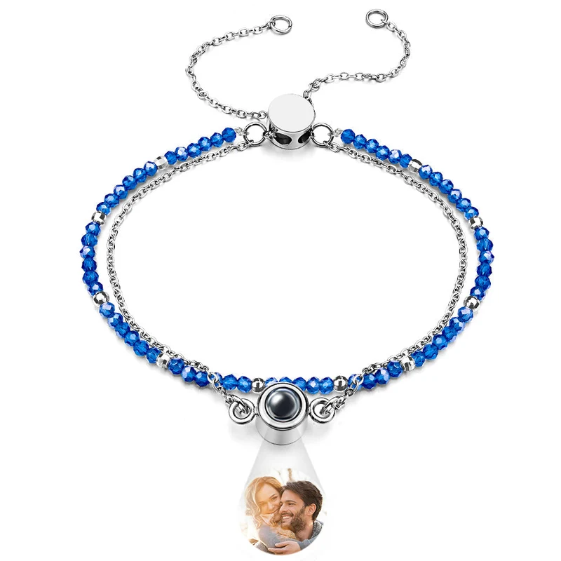 Personalisierte Foto Projektion Kristall Double Layer Armband