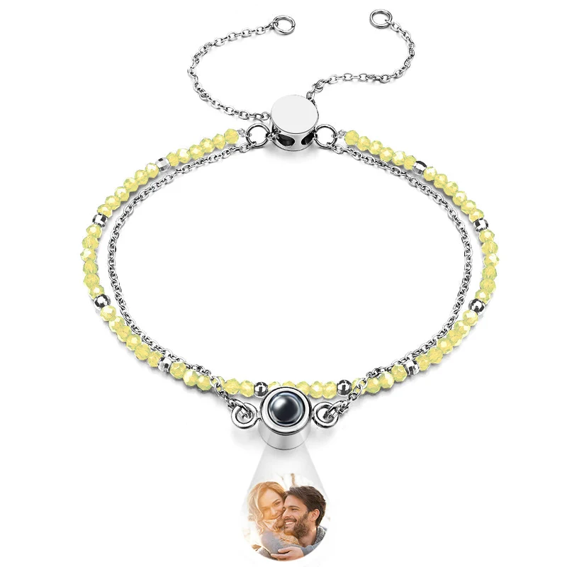 Personalisierte Foto Projektion Kristall Double Layer Armband