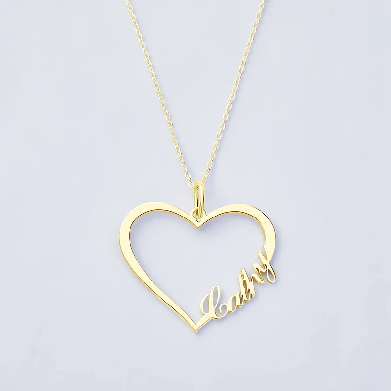 Personalisierte Herz Halskette mit Name