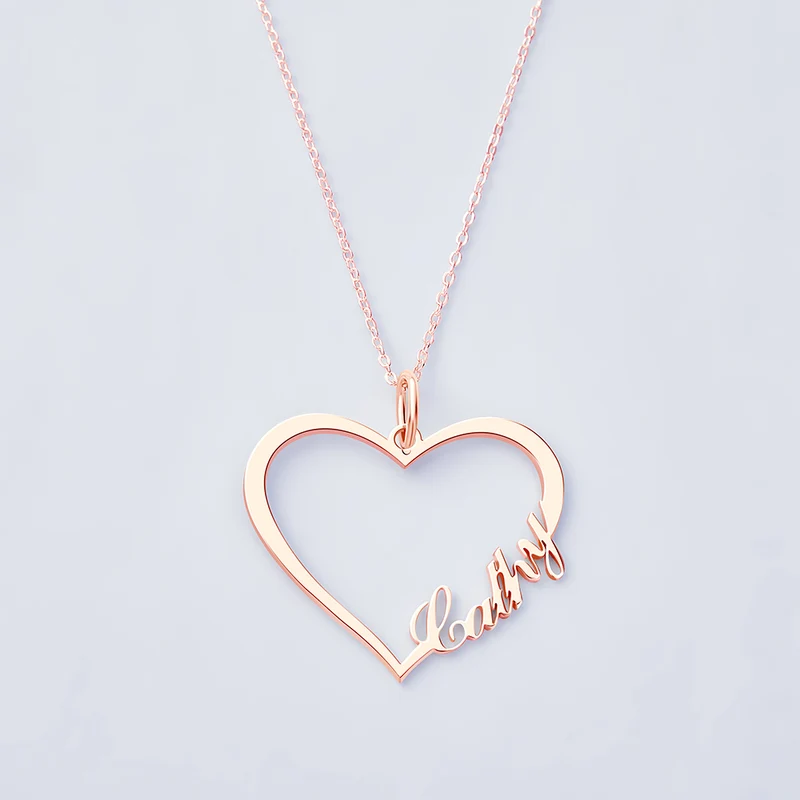 Personalisierte Herz Halskette mit Name