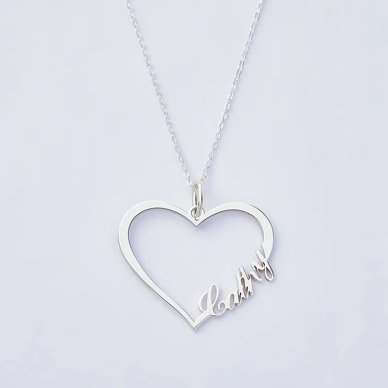 Personalisierte Herz Halskette mit Name